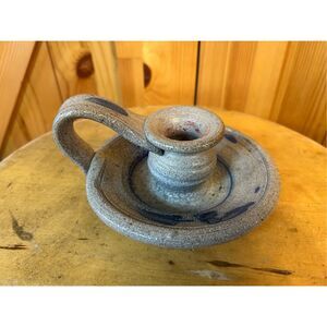 Vintage Rowe Pottery Salt Glaze Candle Candlestick Holder 1983 (8578)